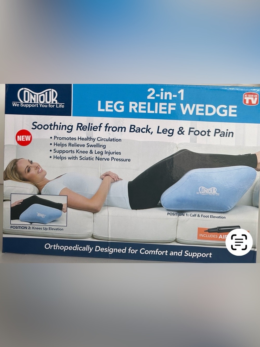 Contour 2-in-1 Leg Relief Wedge - Light Blue